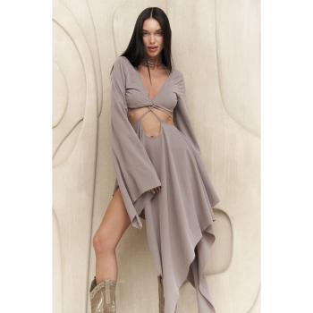 Coachella Gray Mini Dress Set S