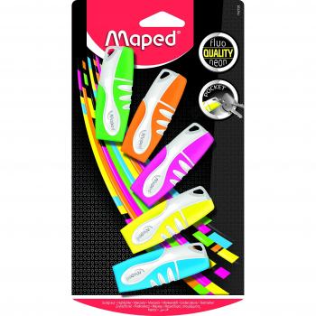Boîte MAPED 5 surligneurs fluo couleurs
