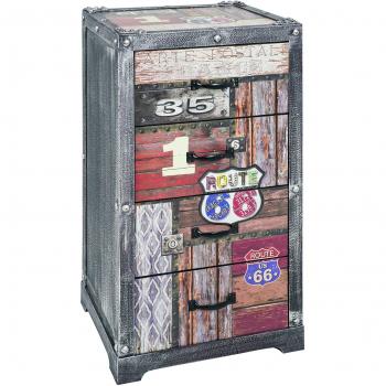 HAKU Kommode mit Schriftzug Dekor und 4 Schubladen