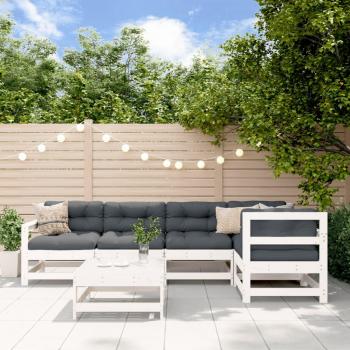 VidaXL 6 Piece Garden Furniture Set White Solid Wood Pine