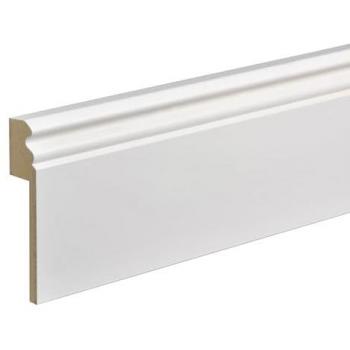 Plinthe Haute Qualité Hamburger 16 cm x 10 cm x 2,5 m – MDF Pelliculé Blanc