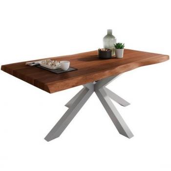 Loreno® Akazienbaum Esstisch Atlas 200 × 100 – Spider Metallgestell