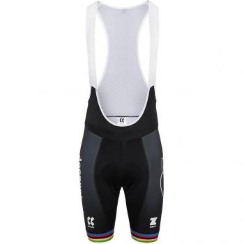 Alpecin–Deceuninck 2024 Weltmeister-Trägerhose (Schwarz/Weiß) – L