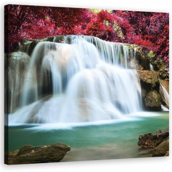 Montagna e Cascata 30x30 Tela Blu