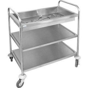 Stainless Vogue 3‑Level Deep Tray Clearing Cart