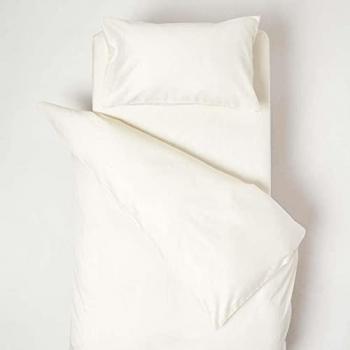 Coton égyptien bio 400 fils – Parure enfant crème, 120x150 cm Homescapes