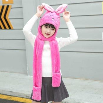 Bufanda de Otoño Invierno 3 en 1 con Capucha y Guantes para Mujeres