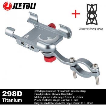 Soporte antideslizante para teléfono de bicicleta JLETOLI, aleación de aluminio, giro de 360 grados