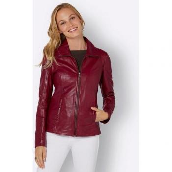 Coupe parfaite Veste en cuir – Mainpol Cerise 40