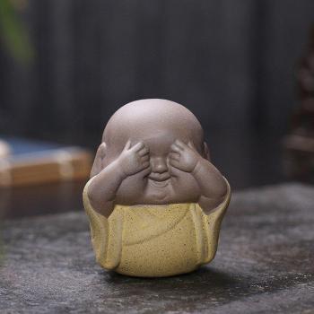 Ceramic No See, No Hear, No Speak Buddha Monks