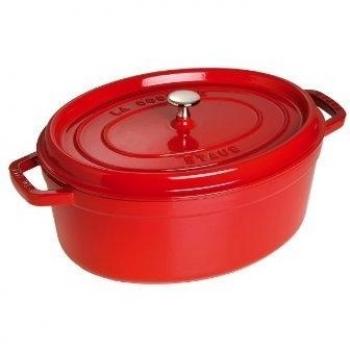Staub 405098720 French Made Oval Cocotte – 7‑qt, Cherry Finish