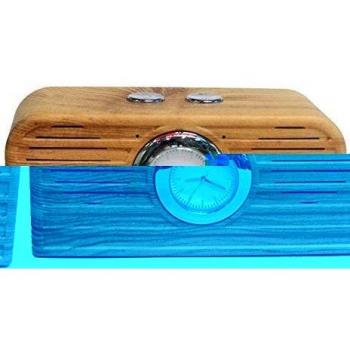 Transer® Altavoz Bluetooth reloj de madera Hdy-111