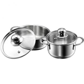 Kopf 124238 Parvus Mini‑cocotte – 2 pièces, verres de couvercles, compatibilité induction