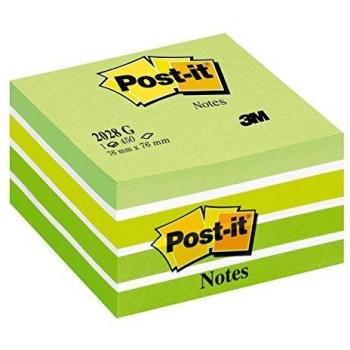 Post-It Brand 82400 Cubo Da 450 Fogli, 76 Mm X 76 Mm, Verde