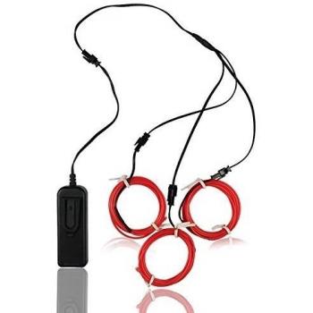 Cable EL Splitter 3×1,5 m – Brillo Estroboscópico Rojo