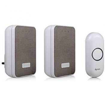 Byron Wireless Mesh Finish Doorbell Set Twin Pack