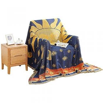 Dulcii Cotton Woven Throw Blanket Sun Moon Stars