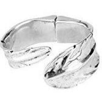 Pulsera de Metal Plateado Pluma UNO de 50