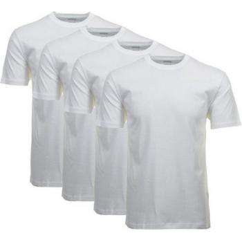 Ragman Herren T-Shirt Set – Weiß, 4x Unterhemd, Größe L