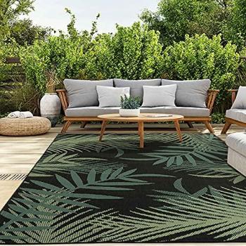 Pavillon de sol extérieur VIMODA – Tapis vert noir, taille rectangulaire 120x160 cm, tissu synthétique