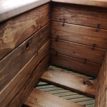Rustic Wooden Small Garden Trough / Flower Bed Planter