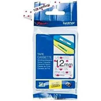 Original Brother TZE-MPPH31 Beschriftungsband schwarz auf pink hearts Laminat 12mm x 4m