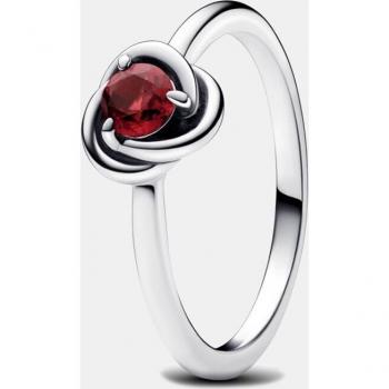 Anillo de Plata de Ley Círculo Eternity Rojo Verdadero