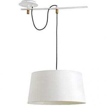 Faro Barcelona Fusta 28394 – Hängeleuchte, IP20, 20 W, Metall/Holz, weißer Textilschirm