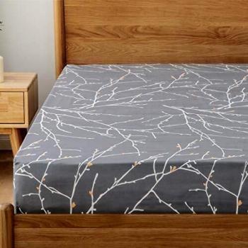 Bedsure Lenzuola Singolo 90x200 – Ramo & Microfibra Grigia