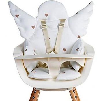 Childhome, Coussin Réducteur Universel Compatible Chaise Haute, Transat, Siège Auto, Poussette, Ouvertures pour Passer Harnais de Sécurité, 100% Coton, gold heart