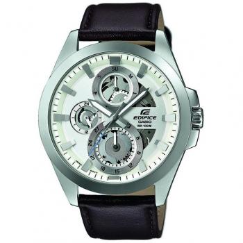 Edifice Casio Herrenanalog mit Echtlederarmband ESK‑300L‑7AVUEF