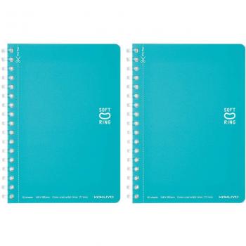 KOKUYO A6 Notitieboek met Zachte Ring 2x50 Vellen Blauw