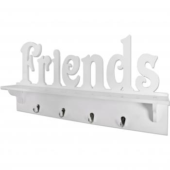 Wandgarderobe Haku, Holz, weiß, 60 cm