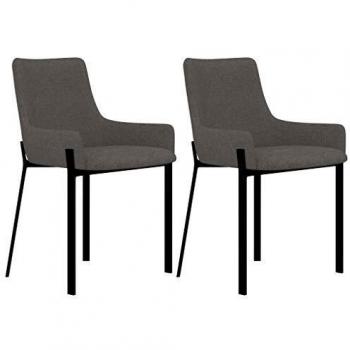 Sillas de comedor vidaXL set de 2 unidades tela gris