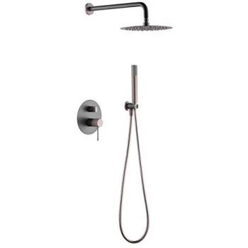 Set de Ducha Pared Impresa Grises y Champagne