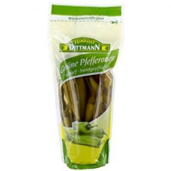 Scharf eingelegte Grüne Pfefferonen von Feinkost Dittmann