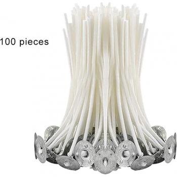 Candle Wicks Set of 100 Pure Cotton Smokeless Wicks for Candle Making