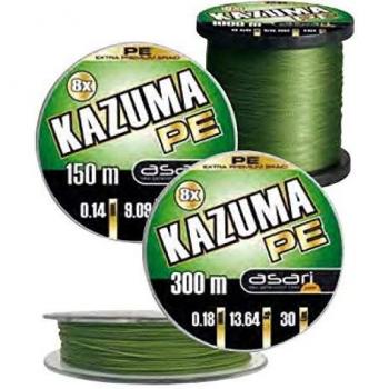 UNISEX 8‑LAYER PE BRAIDED FISHING LINE – 1 KM ASARI KAZUMA GREEN