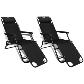 Prendisole Portatile VitaXL Lettino Acciaio Regolabile Nero