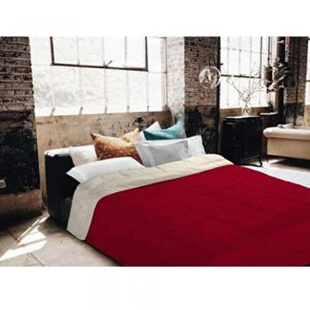 Couette d'été Bordeaux/crème, 150x200 cm, Microfibre, Simple