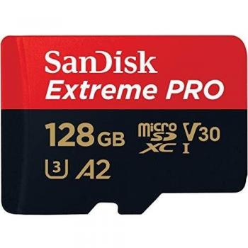 SanDisk Extreme Pro 128GB microSDXC Speicherkarte + SD Adapter mit A2 App Leistung + Rescue Pro Deluxe 170MB/s Klasse 10, UHS-I, U3, V30