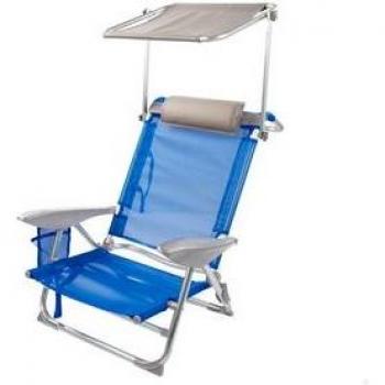 Cadeira de Praia AKTIVE com Suporte para 110Kg e Guarda-sol