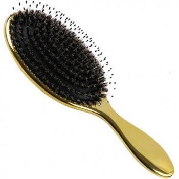 Brosse ovale dorée en poils de sanglier, peigne de massage, 1 pièce