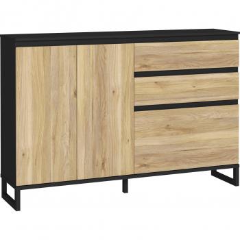 FORTE Schuhkipper QUAYLE Schwarz/Mauvella Eiche 150,1 cm x 99,3 cm x 34,1 cm
