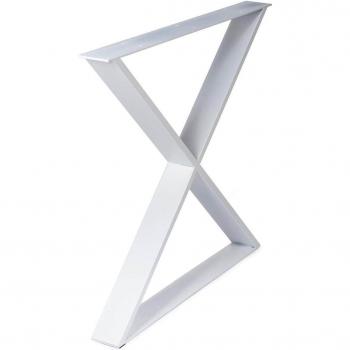 Funktionsstählerne Möbelbeine, X-förmig, weiße Porenoberfläche, 71,2 cm