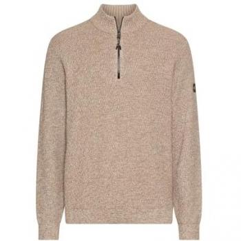 Troyer SlimFit Zipper „Mouline“ – Herren (Offwhite) 3XL