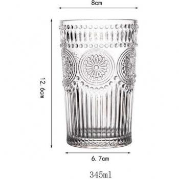 Sunflower Vintage Glass Drinking Cups