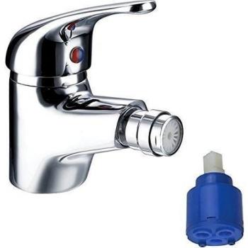 Grifo mezclador para bidé con cuello de unión y desagüe automático