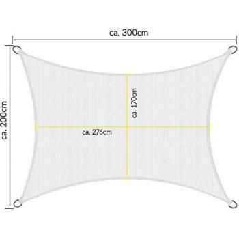 Toldo SolVision Cuadrangular 300x200 cm Blanco