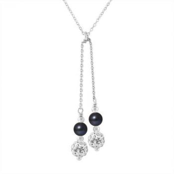 DUO Perla Dolce – Collare di perle coltivate AAA+ nero argentato 925